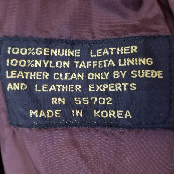 Vintage Avant Garde Brown Leather Coat Jacket Sz L - Picture 4 of 8